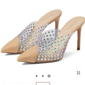 Schutz Greece Nude Clear Vamp heel
